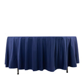 Navy Blue Premium Scuba Wrinkle Free Round Tablecloth, Seamless Scuba Polyester Tablecloth