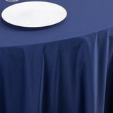 Navy Blue Premium Scuba Wrinkle Free Round Tablecloth, Seamless Scuba Polyester Tablecloth