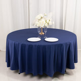 Navy Blue Premium Scuba Wrinkle Free Round Tablecloth, Seamless Scuba Polyester Tablecloth