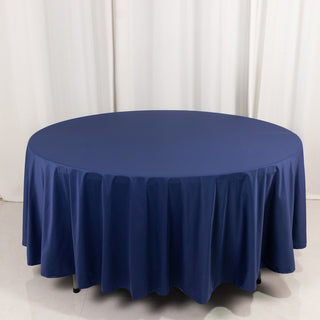 <h3 style="margin-left:0px;"><strong>Premium 108" Round Navy Blue Scuba Tablecloth</strong>