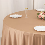 Nude Premium Scuba Round Tablecloth, Wrinkle Free Polyester Seamless Tablecloth