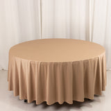 Nude Premium Scuba Round Tablecloth, Wrinkle Free Polyester Seamless Tablecloth