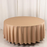 108" Nude Premium Scuba Round Tablecloth, Wrinkle Free Polyester Tablecloth
