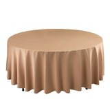 108" Nude Premium Scuba Round Tablecloth, Wrinkle Free Polyester Tablecloth