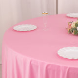 Pink Premium Scuba Wrinkle Free Round Tablecloth, Seamless Scuba Polyester Tablecloth