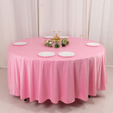 Pink Premium Scuba Wrinkle Free Round Tablecloth, Seamless Scuba Polyester Tablecloth