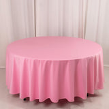 108" Pink Premium Scuba Round Tablecloth, Wrinkle Free Polyester Tablecloth