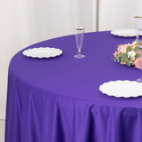 Purple Premium Scuba Wrinkle Free Round Tablecloth, Seamless Scuba Polyester Tablecloth