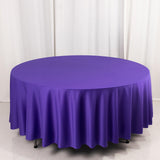 108" Purple Premium Scuba Round Tablecloth, Wrinkle Free Polyester Tablecloth
