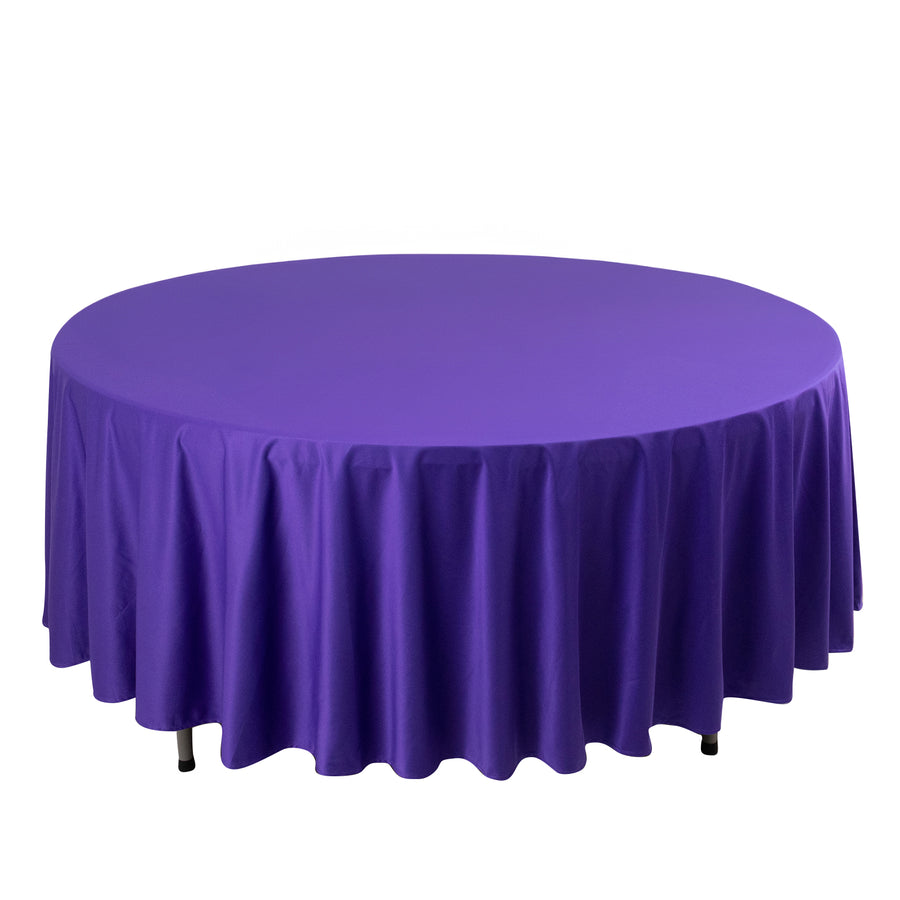 Purple Premium Scuba Wrinkle Free Round Tablecloth, Seamless Scuba Polyester Tablecloth