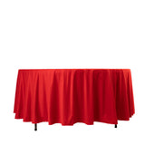 Red Premium Scuba Round Tablecloth, Wrinkle Free Polyester Seamless Tablecloth