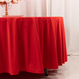 Red Premium Scuba Round Tablecloth, Wrinkle Free Polyester Seamless Tablecloth