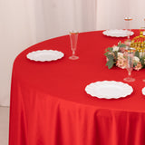 Red Premium Scuba Round Tablecloth, Wrinkle Free Polyester Seamless Tablecloth