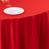 Red Premium Scuba Round Tablecloth, Wrinkle Free Polyester Seamless Tablecloth