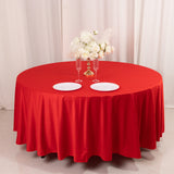 Red Premium Scuba Round Tablecloth, Wrinkle Free Polyester Seamless Tablecloth