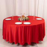 Red Premium Scuba Round Tablecloth, Wrinkle Free Polyester Seamless Tablecloth