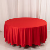 Red Premium Scuba Round Tablecloth, Wrinkle Free Polyester Seamless Tablecloth