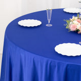 Royal Blue Premium Scuba Wrinkle Free Round Tablecloth, Seamless Scuba Polyester Tablecloth