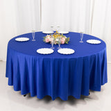 Royal Blue Premium Scuba Wrinkle Free Round Tablecloth, Seamless Scuba Polyester Tablecloth