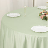 108\" Sage Green Premium Scuba Round Tablecloth, Wrinkle Free Polyester Tablecloth