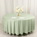 108\" Sage Green Premium Scuba Round Tablecloth, Wrinkle Free Polyester Tablecloth