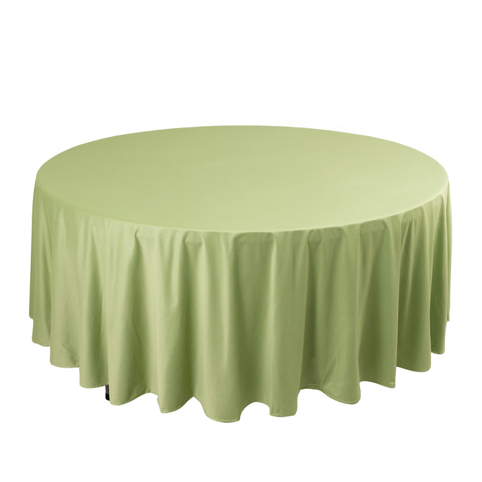 Sage Green Premium Scuba Wrinkle Free Round Tablecloth, Seamless Scuba Polyester Tablecloth