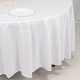 White Premium Scuba Round Tablecloth, Wrinkle Free Seamless Polyester Tablecloth 108inch