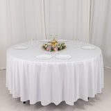 White Premium Scuba Round Tablecloth, Wrinkle Free Seamless Polyester Tablecloth 108inch