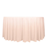 120inch Blush Premium Scuba Wrinkle Free Round Tablecloth, Seamless Scuba Polyester Tablecloth