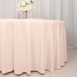 120inch Blush Premium Scuba Wrinkle Free Round Tablecloth, Seamless Scuba Polyester Tablecloth