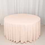 120inch Blush Premium Scuba Wrinkle Free Round Tablecloth, Seamless Scuba Polyester Tablecloth