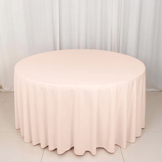 <strong>Blush Premium Scuba Wrinkle Free Round Tablecloth - Elevate Your Event with Elegance</strong>