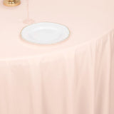 120inch Blush Premium Scuba Wrinkle Free Round Tablecloth, Seamless Scuba Polyester Tablecloth