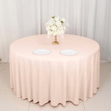 120inch Blush Premium Scuba Wrinkle Free Round Tablecloth, Seamless Scuba Polyester Tablecloth