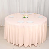 120inch Blush Premium Scuba Wrinkle Free Round Tablecloth, Seamless Scuba Polyester Tablecloth