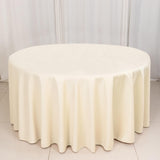 120inch Beige Premium Scuba Wrinkle Free Round Tablecloth Seamless Scuba Polyester Tablecloth
