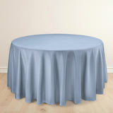 120inch Dusty Blue Premium Scuba Wrinkle Free Round Tablecloth, Scuba Polyester Tablecloth