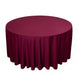 120inch Burgundy Premium Scuba Round Tablecloth, Seamless Scuba Polyester Tablecloth