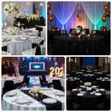 Scuba Round Tablecloth 120 White with Rhinestone Accents – Seamless, Wrinkle-Free