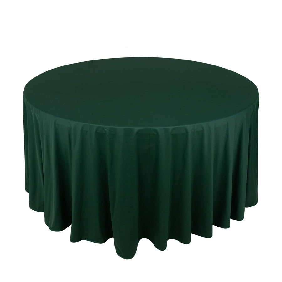 120inch Hunter Emerald Green Premium Scuba Wrinkle Free Round Tablecloth