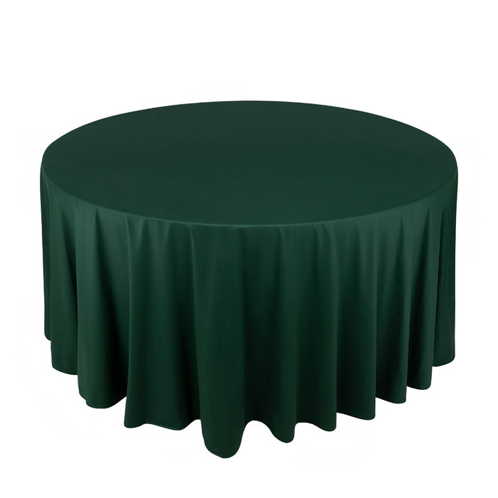 120inch Hunter Emerald Green Premium Scuba Wrinkle Free Round Tablecloth