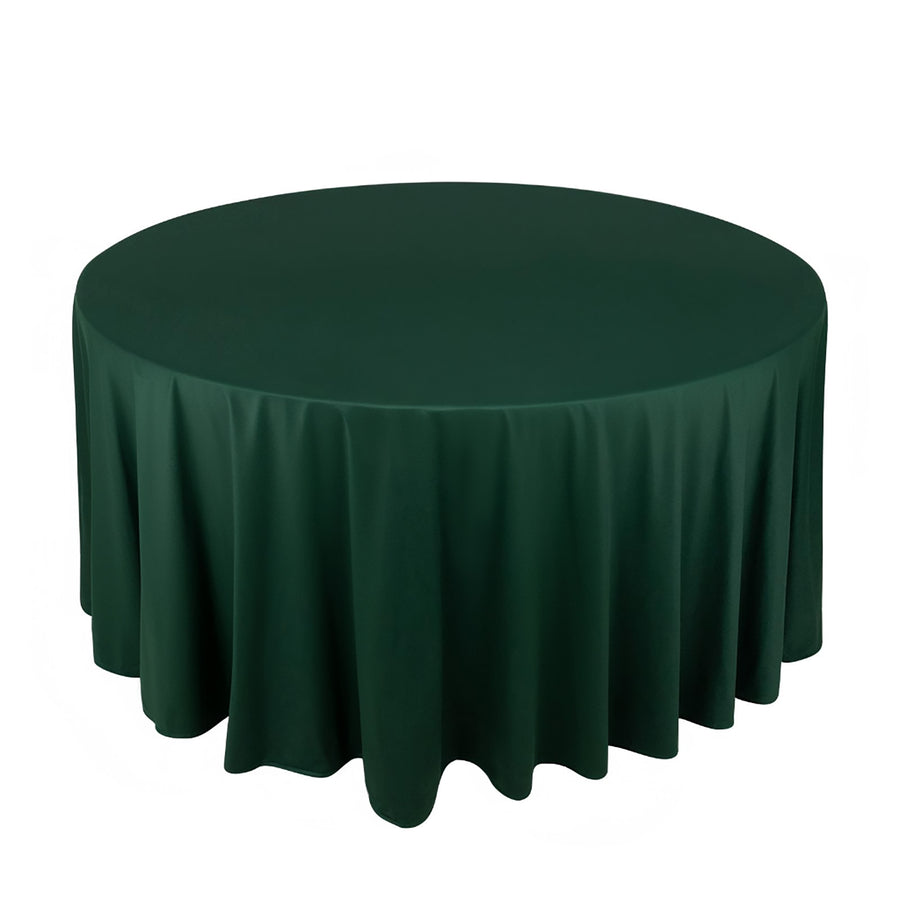 120inch Hunter Emerald Green Premium Scuba Wrinkle Free Round Tablecloth