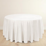 120inch Ivory Premium Scuba Round Tablecloth, Wrinkle Free Polyester Seamless Tablecloth