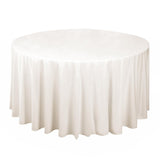 120inch Ivory Premium Scuba Round Tablecloth, Wrinkle Free Polyester Seamless Tablecloth