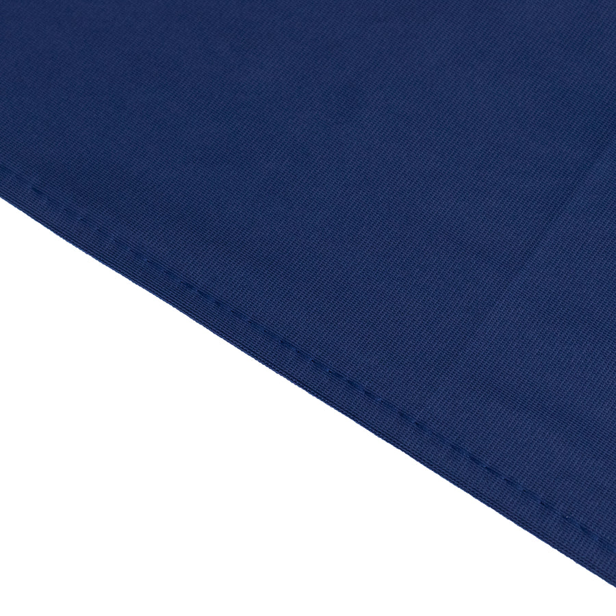 120inch Navy Blue Premium Scuba Wrinkle Free Round Tablecloth, Scuba Polyester Tablecloth