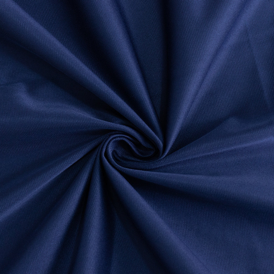 120inch Navy Blue Premium Scuba Wrinkle Free Round Tablecloth, Scuba Polyester Tablecloth#whtbkgd