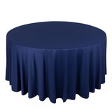 120inch Navy Blue Premium Scuba Wrinkle Free Round Tablecloth, Scuba Polyester Tablecloth