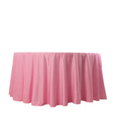 120inch Pink Premium Scuba Wrinkle Free Round Tablecloth, Seamless Scuba Polyester Tablecloth