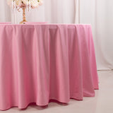 120inch Pink Premium Scuba Wrinkle Free Round Tablecloth, Seamless Scuba Polyester Tablecloth