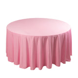 120inch Pink Premium Scuba Wrinkle Free Round Tablecloth, Seamless Scuba Polyester Tablecloth